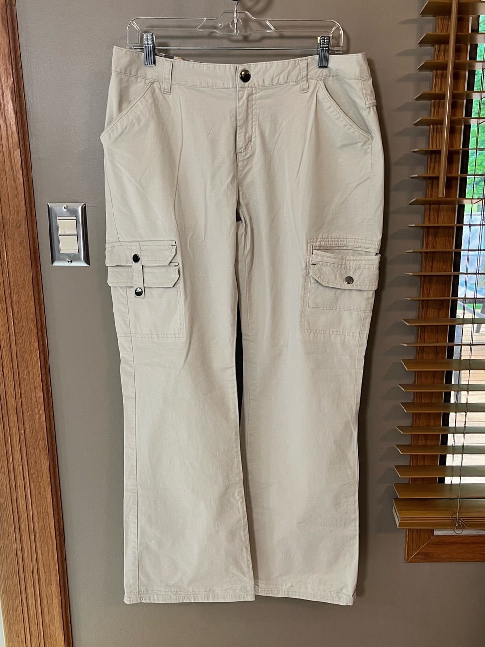 Columbia Sportswear Company Womens Beige Cotton Blend Cargo Utility Pant Size 12